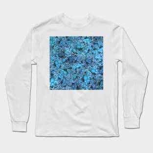 Blue on Blue vintage octopus pattern Long Sleeve T-Shirt